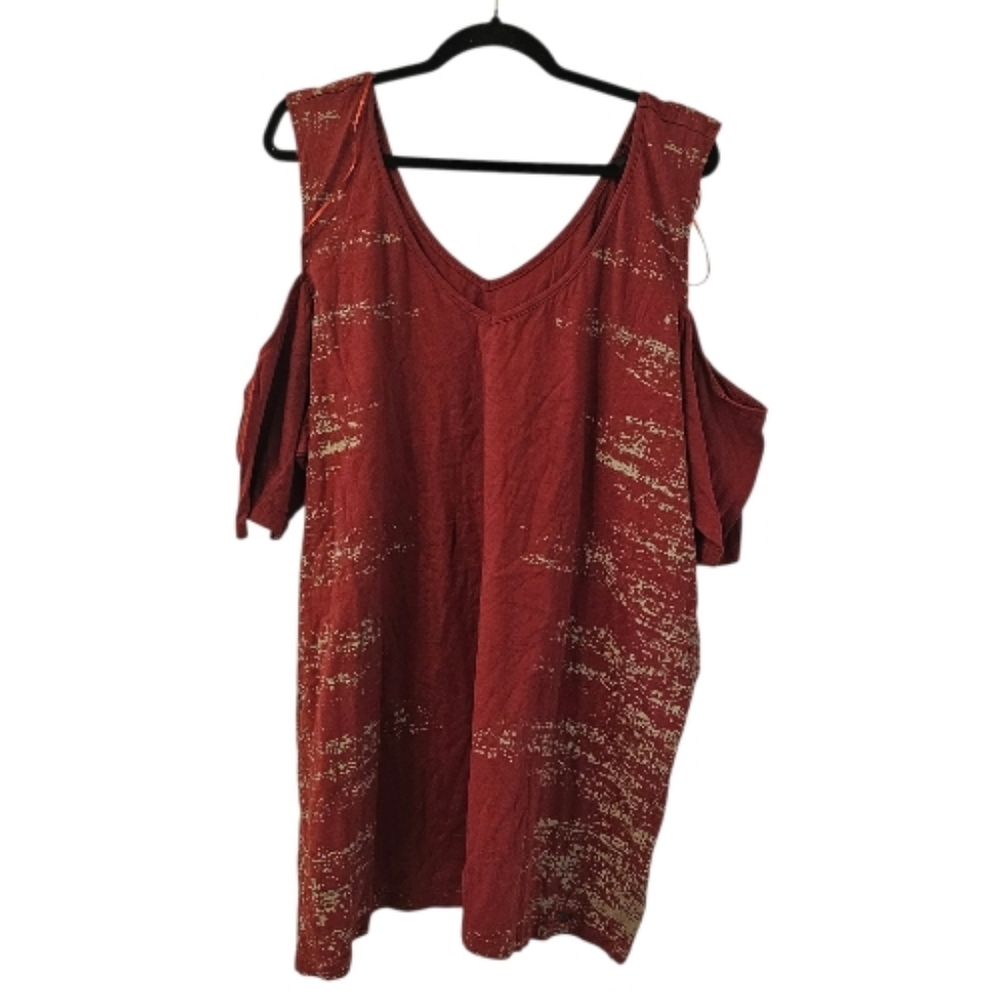 Multi-Coloured mblm Women's Cold Shoulder V-Neck Top